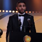 Mahrez lors du Ballon d’or algérien. New Press