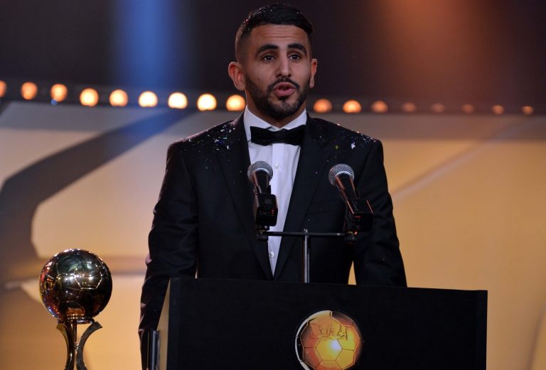 Mahrez lors du Ballon d’or algérien. New Press