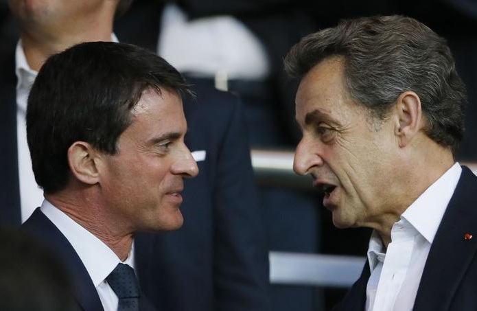 Valls et Sarkozy. Réunis par un match de football, divisés face au terrorisme. D. R.