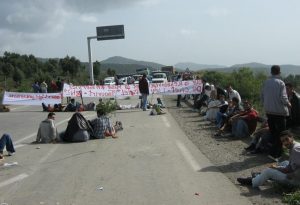 Route bloquée à Béjaïa. Photo d'archive