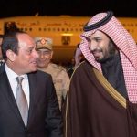 Abdel Fattah Al-Sissi recevant le prince héritier saoudien. D. R.