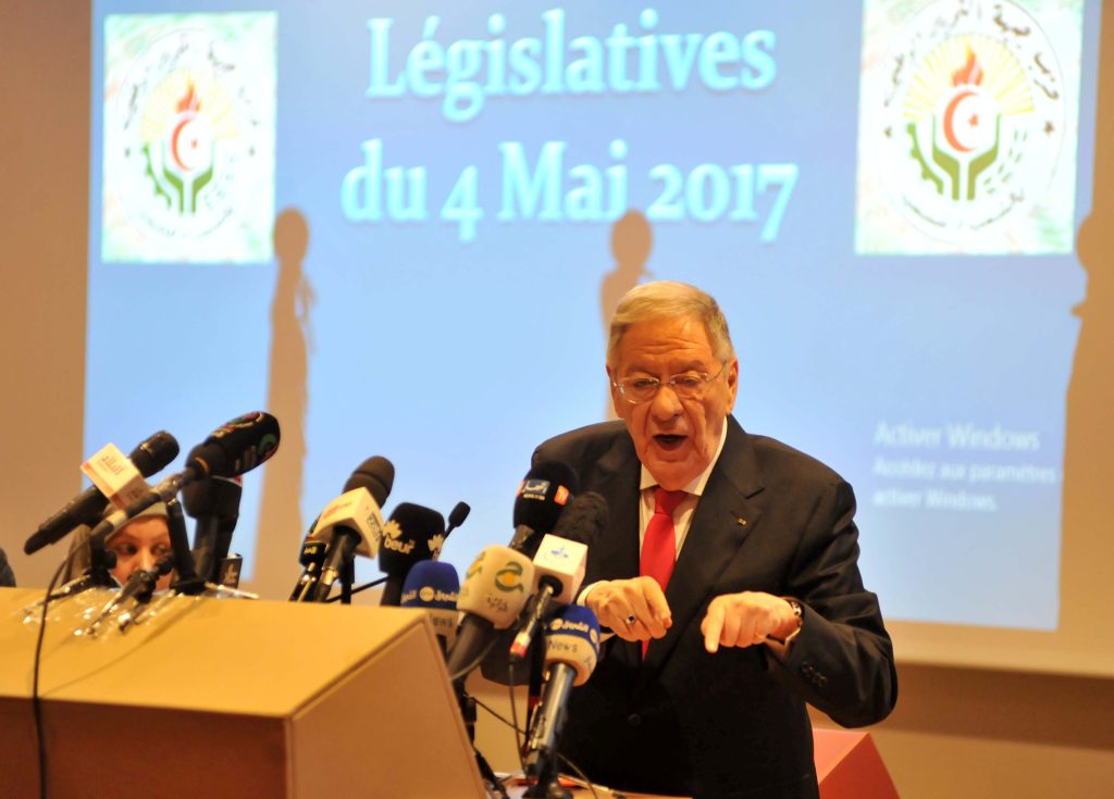 Djamel Ould-Abbès, lors de sa conférence de presse aujourd’hui. New Press