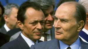 crimes, Michel Rocard et Francois Mitterrand At Memorial De La Paix