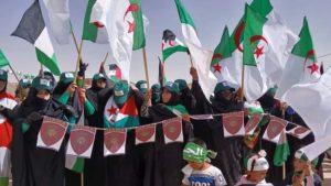 Manifestation de soutien des citoyens de la ville sahraouie libérée de Smara à l’USM Alger