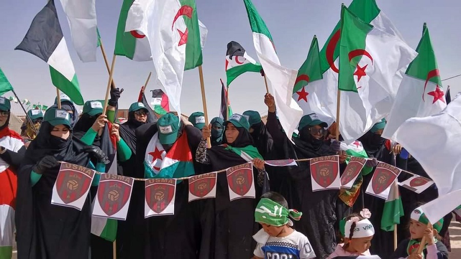 Manifestation de soutien des citoyens de la ville sahraouie libérée de Smara à l’USMA