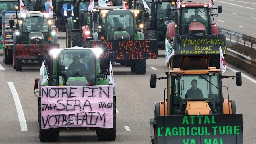 grève agriculteurs français -